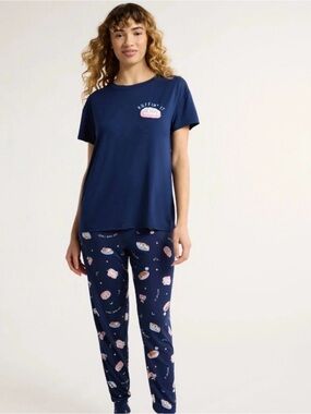 Women’s Joyspun Navy 'Ruffin' It' Pajamas